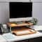 Mind Reader Brown 2-Tier Monitor Stand Riser with Sliding Drawer